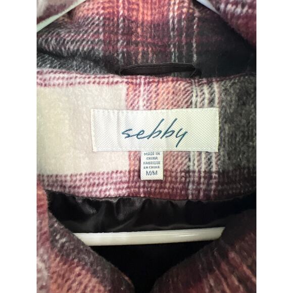NWT Sebby size medium quilted plaid winter coat jacket - Picture 2 of 4
